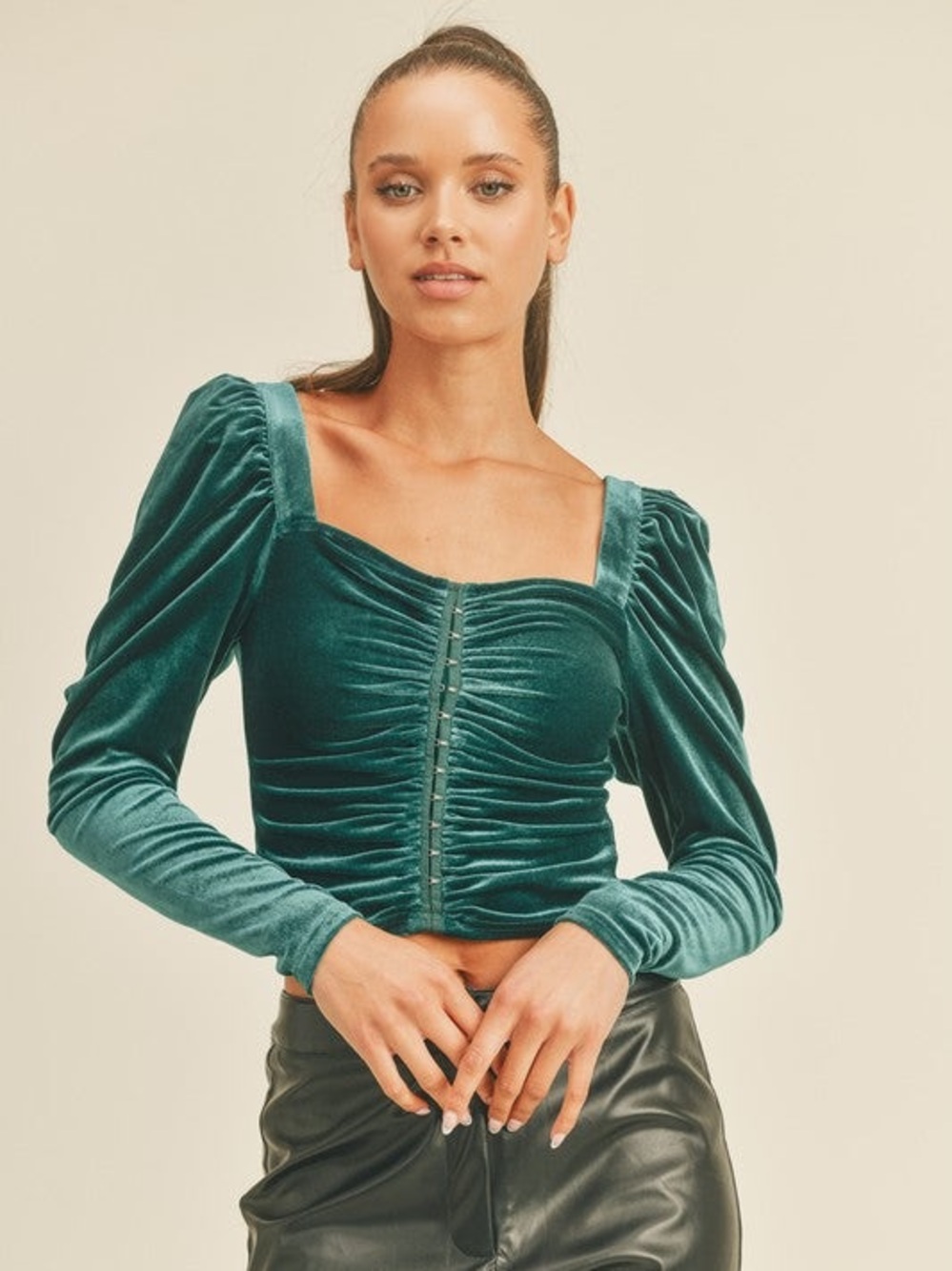 *24 FRIDAY SALE* Prima Donna Green Velvet Crop Top